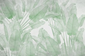 VANILLA col. 2 - Verde | Carta da parati con foglie